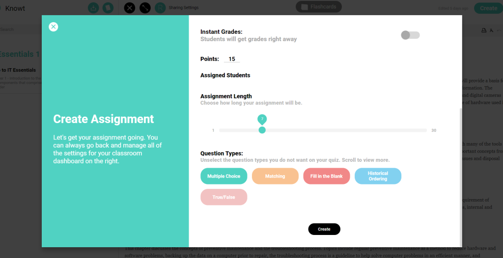 Example of Quiz Transformation